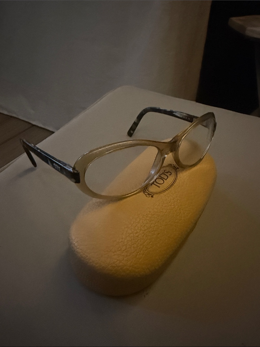 TOD'S transparent & Tortoise Frame Prescription Glasses vintage Preloved